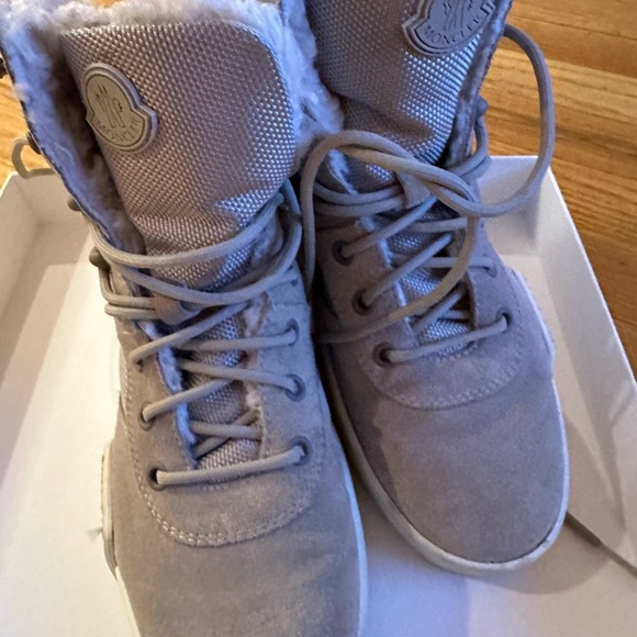 MONCLER FUR LINED SUEDE BOOTS - Picture 4 of 15